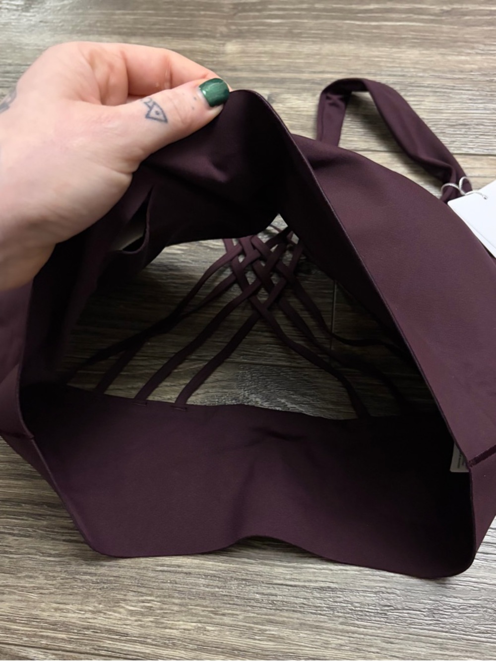 NWT Lululemon FlexyFlex Yoga Bra *Light Support, D-DDD Cups Black Plum Size L/XL - Picture 6 of 7